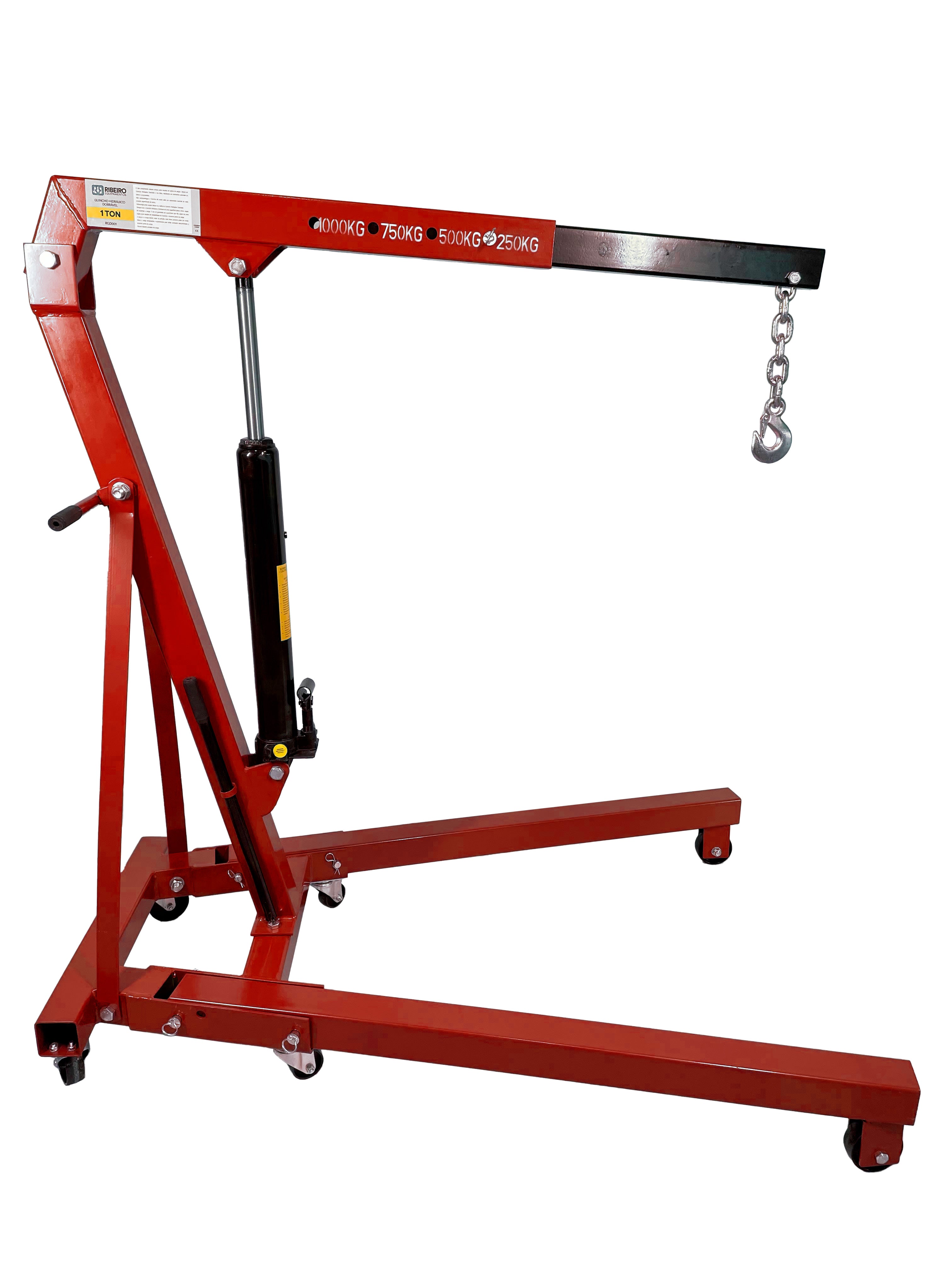 Guincho Hidráulico Dobrável 1 Ton – Vermelho