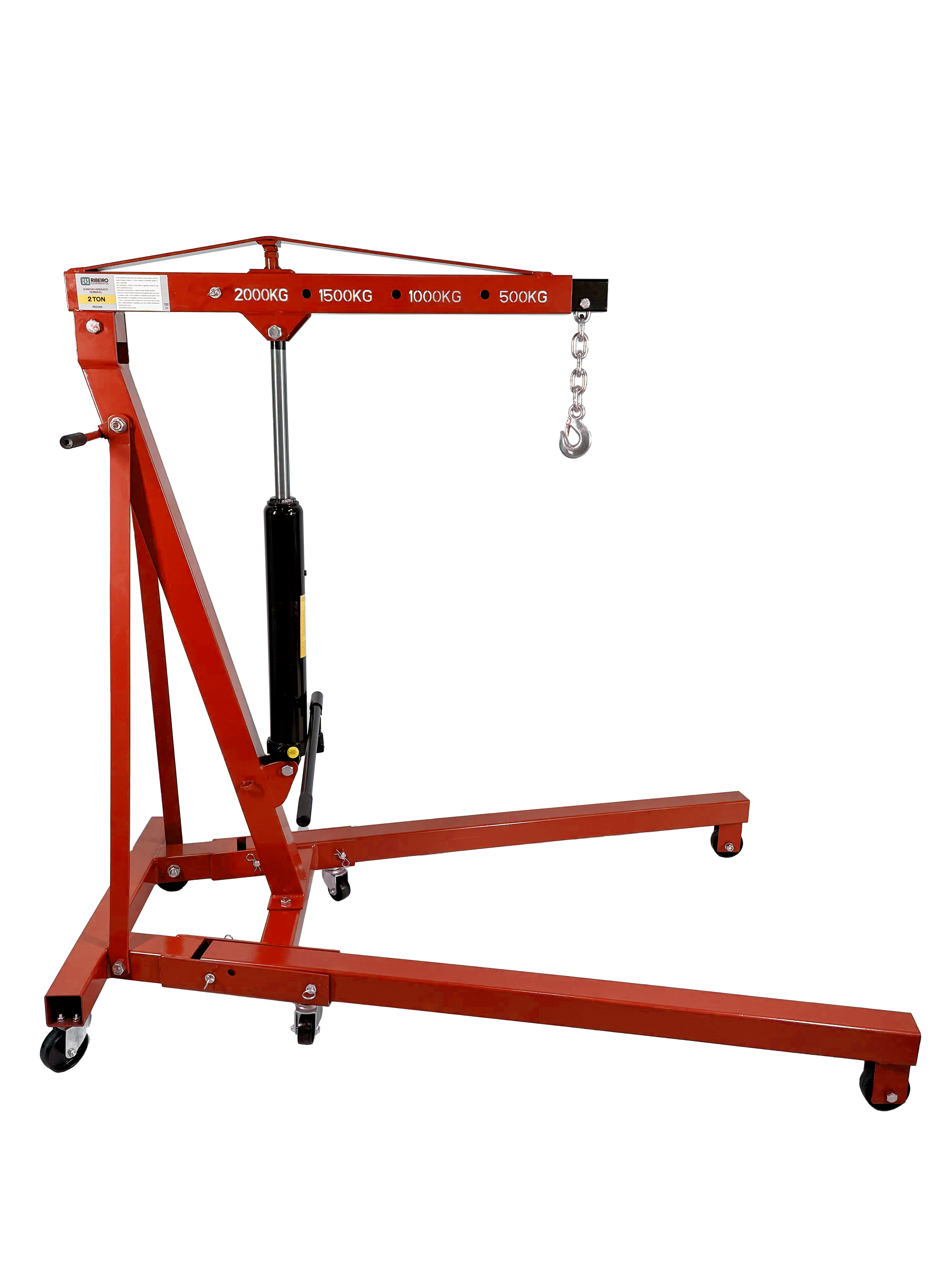 Guincho Hidráulico Dobrável 2 Ton – Vermelho