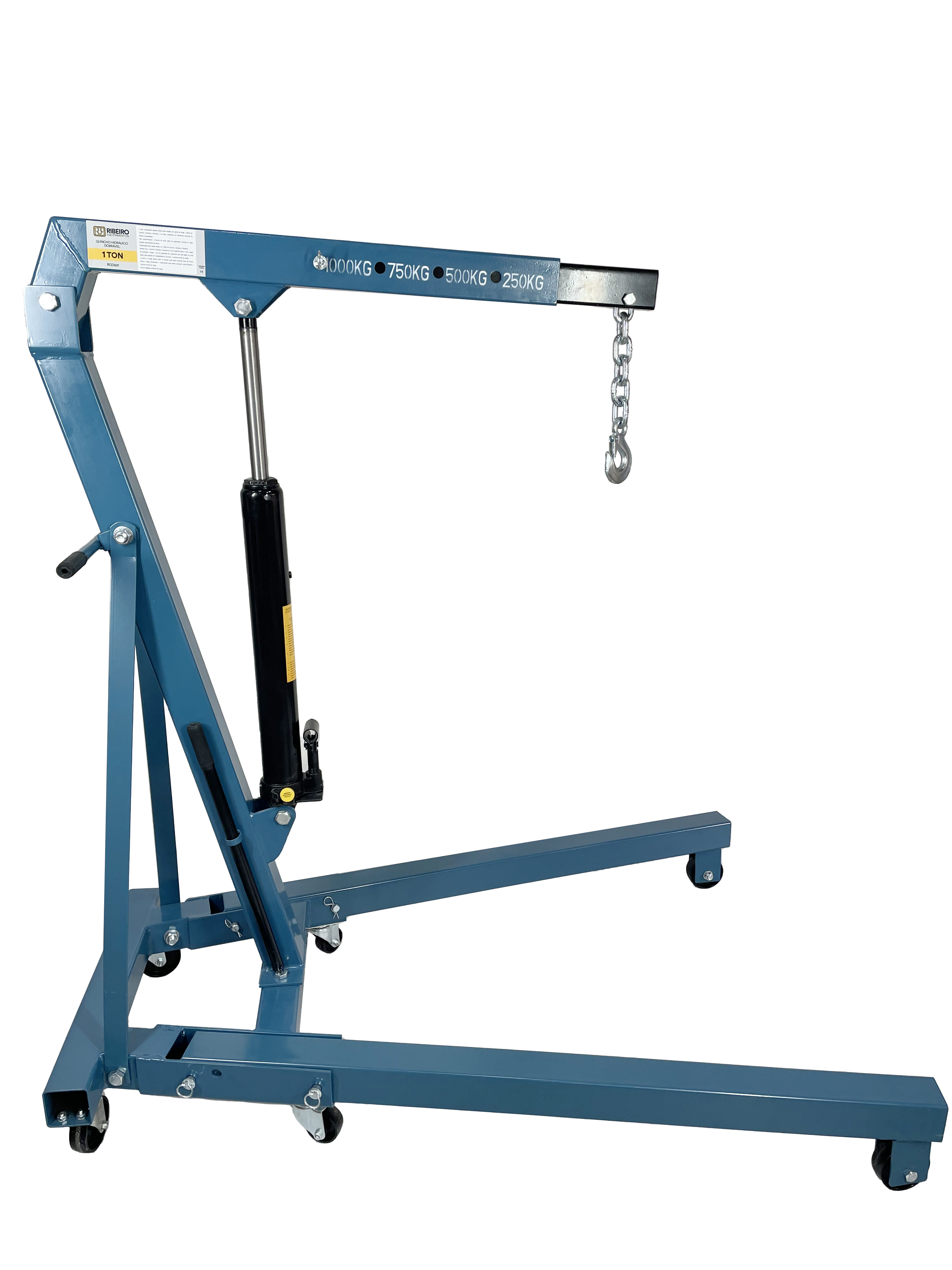Guincho Hidráulico Dobrável 1 Ton – Azul